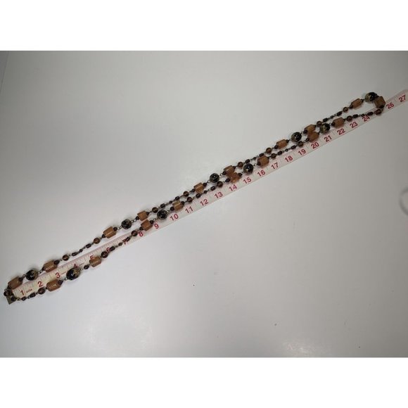 Fall colours glass bead necklace bohemian very long Chic - Picture 4 of 6